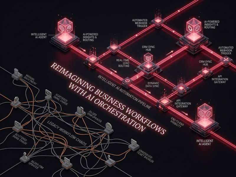 Intelligent AI agent workflow orchestration, webhook triggers, and automated data pipeline visual