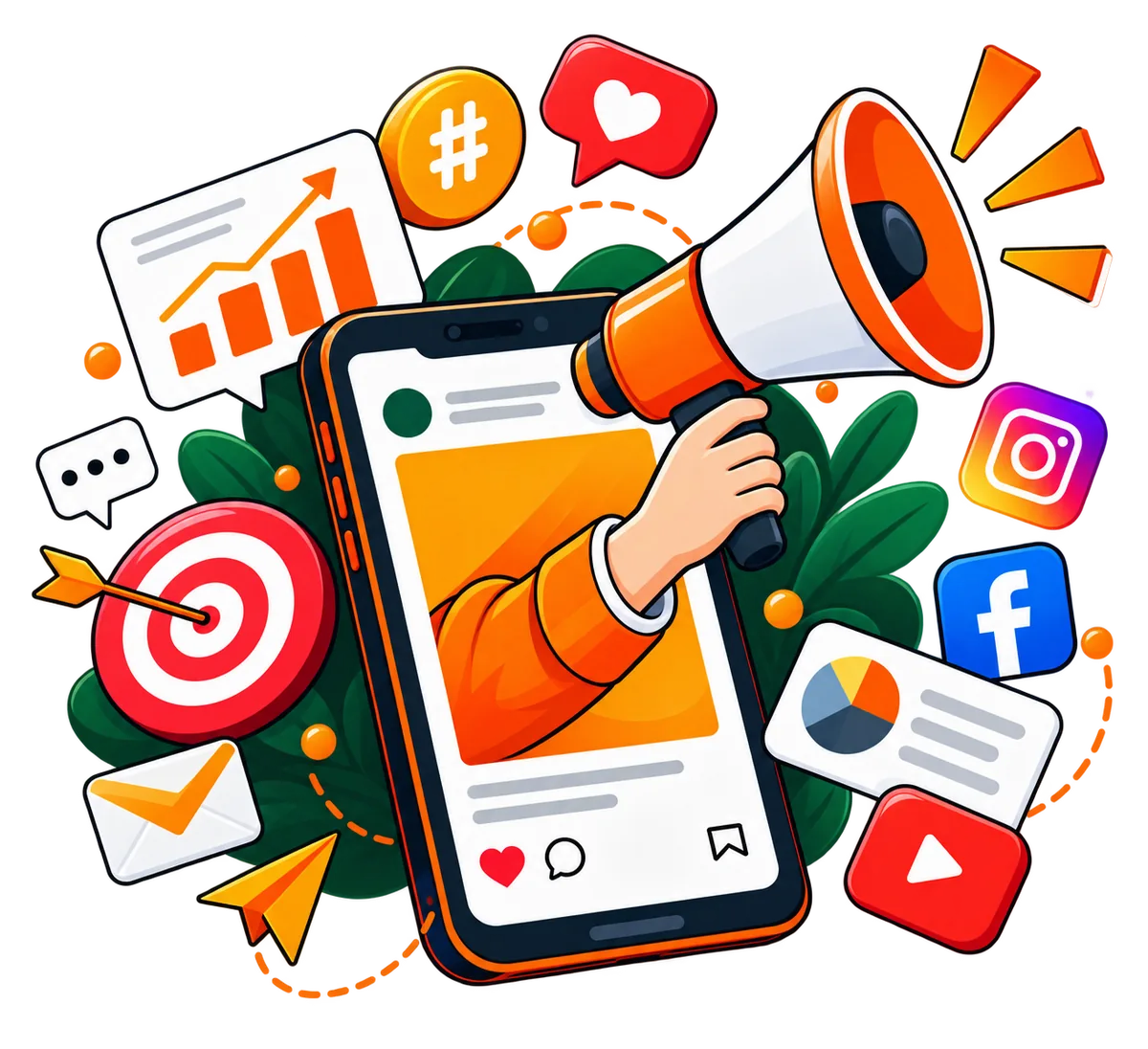 Digital marketing strategy and campaign visual
