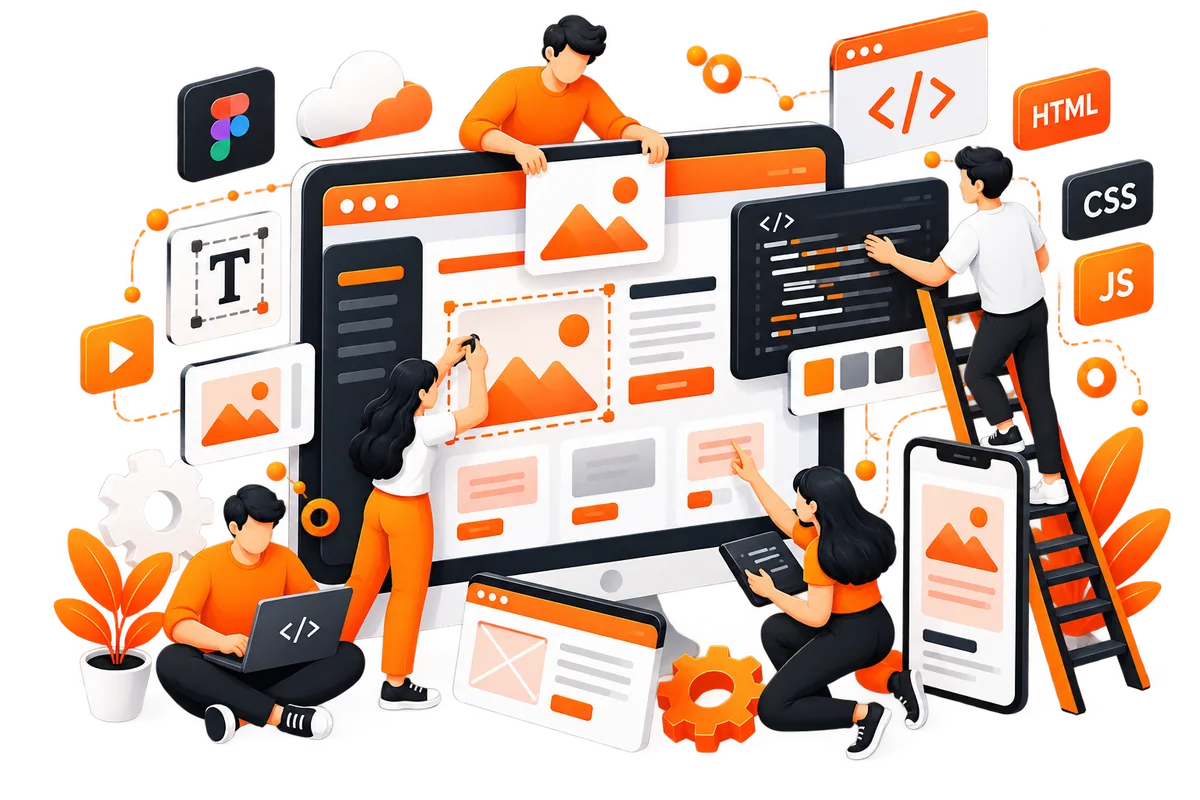 Web design and development visual